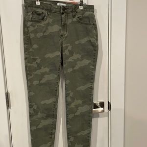 Women’s Skinny Green Camouflage Jeans By Sonoma Size 8